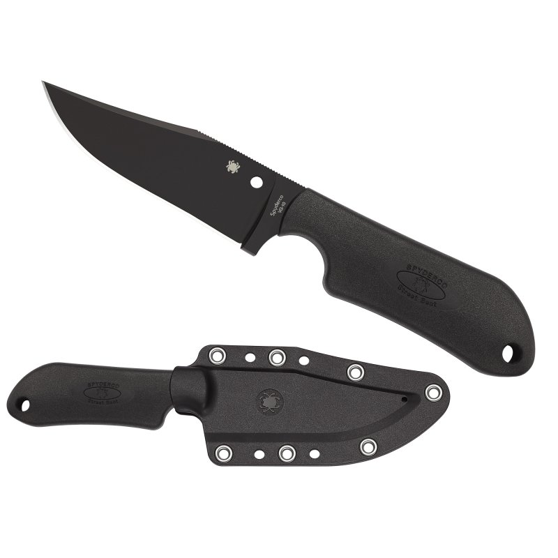 Spyderco FB15PBBK Street Beat 3.51" VG-10 Black DLC Blade FRN Handle