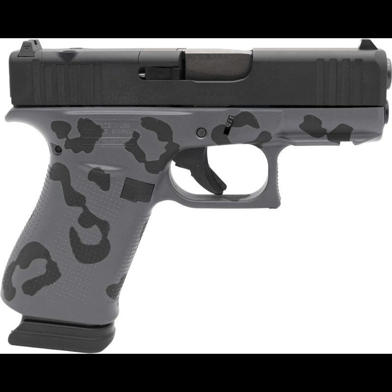 Glock, 43X MOS, 9MM, Leopard Concrete, Gray / Black, 3.41 Barrel, 2-15 Round Magazines