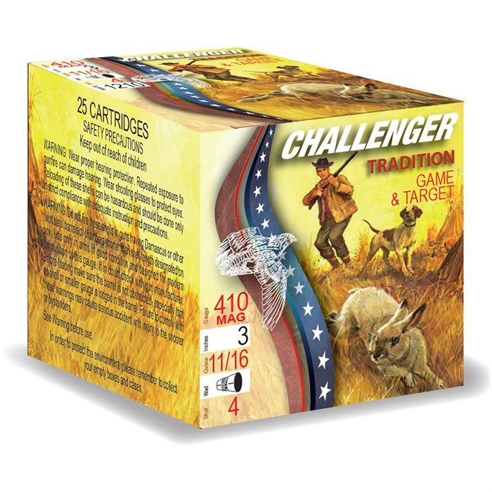 Challenger 1EXZ970006 .410 Bore 3" 11/16oz #6 Shotgun Ammo 250 Case