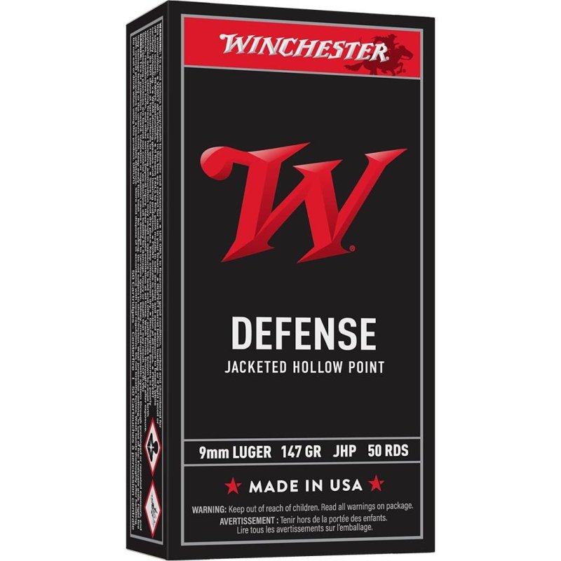 Winchester Ammo USA9JHP2 Defense 9mm Luger 147 gr JHP 50 Per Box/ 10 Cs