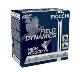 Fiocchi 12GA 2-3/4" 1-1/4 oz. #6 High Velocity Shotgun Ammo