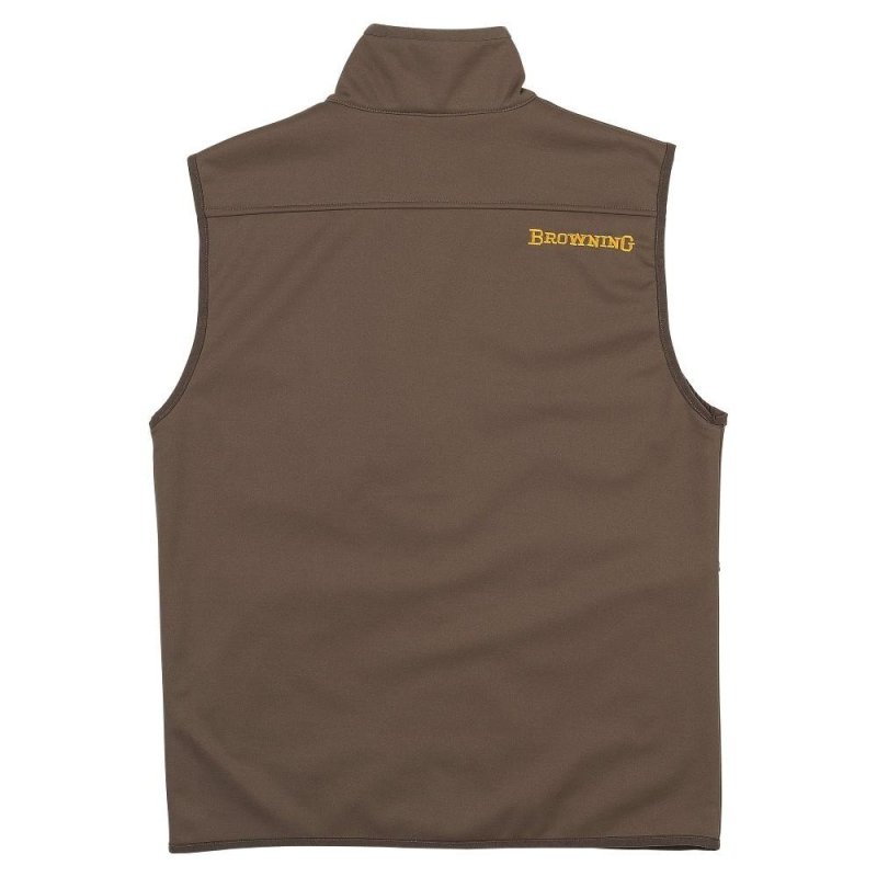 Browning Softshell Vest Major Brown S - Windproof, Water-Resistant, Fleece