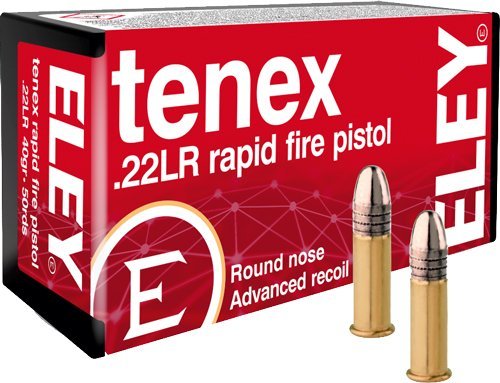 Eley 00130 Tenex Rapid Fire Pistol .22LR 40GR RN 50RD Ammo
