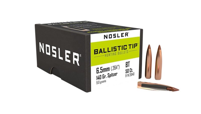 Nosler 26140 Ballistic Tip Hunting 6.5 Creedmoor .264 140 gr Spitzer Point