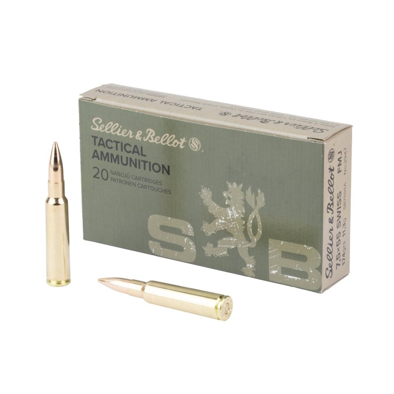Sellier & Bellot Rifle Ammunition 7.5x55 Swiss 174gr FMJ 20rd