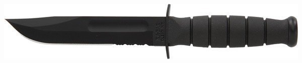 KA-BAR 1259 Short Fixed Knife Combo Edge Kraton Handle Nylon Sheath