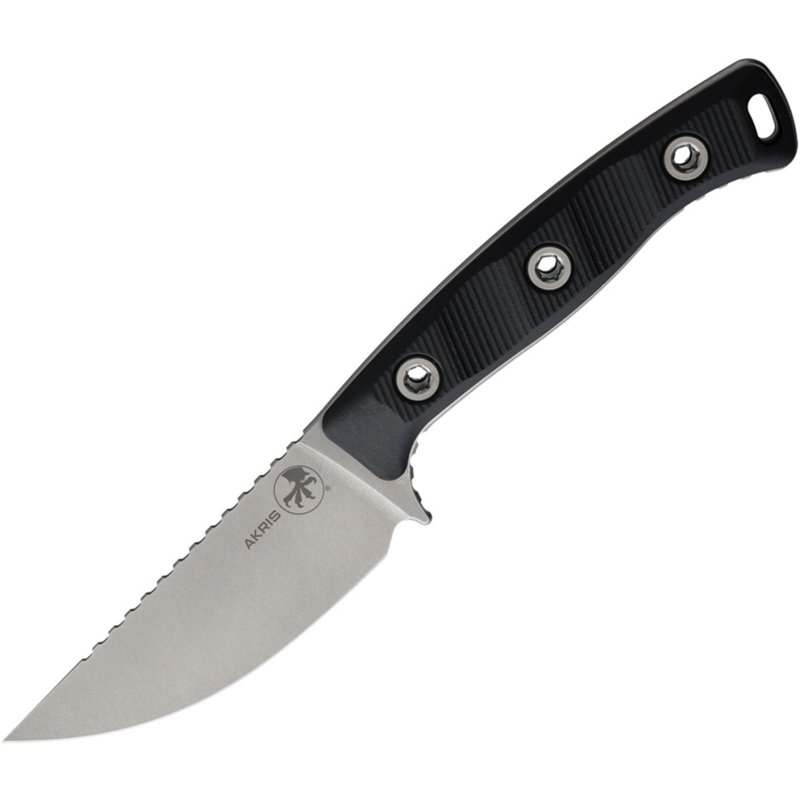Microtech Akris 95-10BK-5 3.7 In SE Stonewash Black G-10 Kydex Sheath