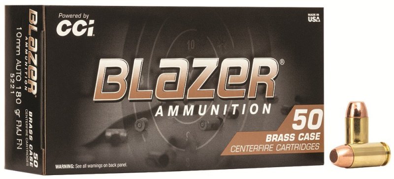 CCI Blazer Brass 5221 10mm 180gr FMJ 50 Rounds Box