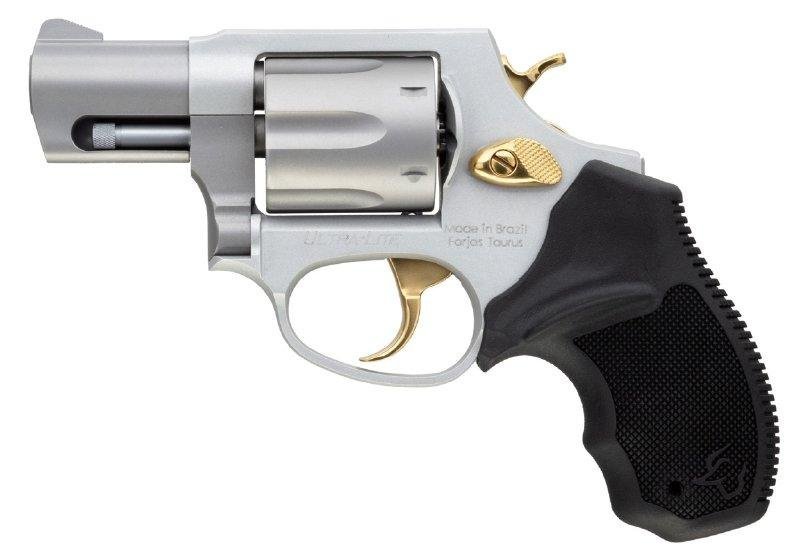 Taurus 2-856029ULGLD Ultra-Lite Revolver, 38 Special +P, 2-Inch Barrel, 6-Round, Double-Action, Anodized Matte Finish with Gold Accents