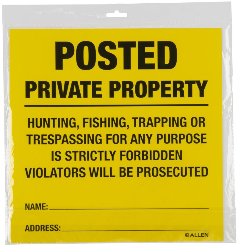 Allen Posted No Trespassing Yard Sign 12 x 12 12/ct