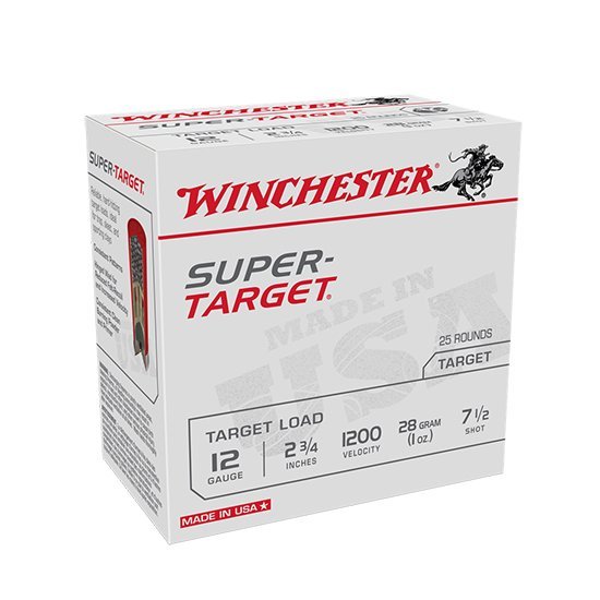 Winchester Ammo Super Target 12 Ga 2.75" 1 oz 7.5 Shot 25 Box TRGT12007