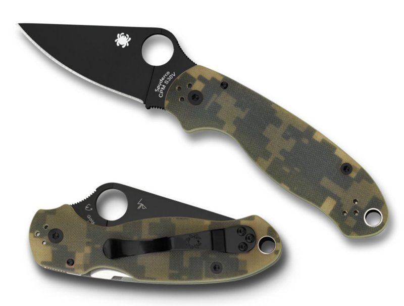 Spyderco Para 3 C223GPCMOBK 2.95 In Black CPM S30V Camo G-10