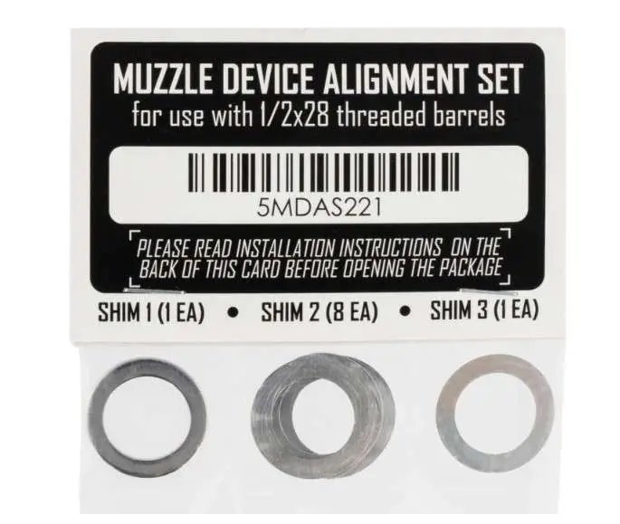 Rugged Suppressors SA001 1/2x28 Muzzle Device Shim Kit Black Nitride
