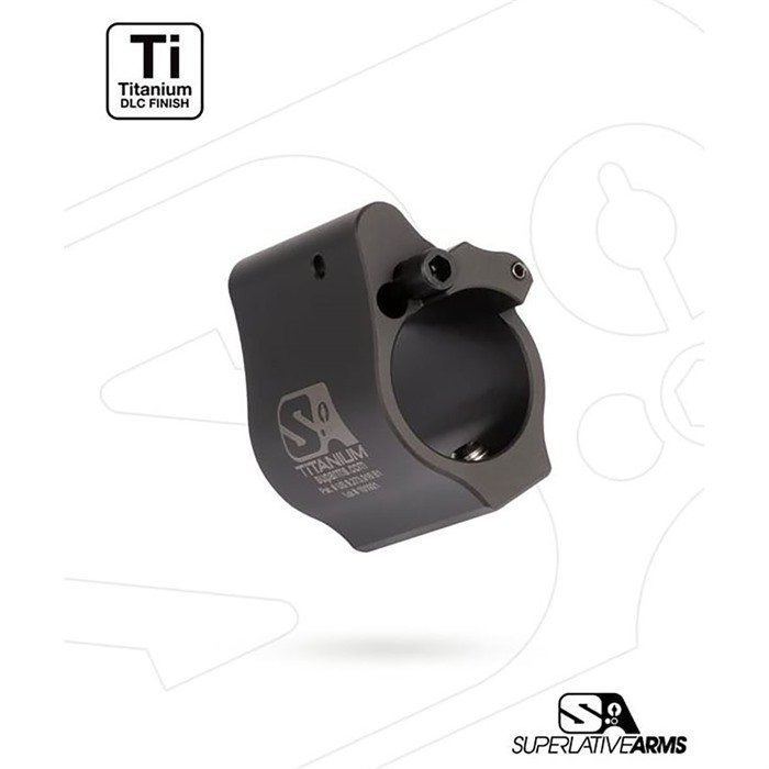 Superlative Arms AR-15 .936 In Solid Titanium Adjustable Gas Block Black