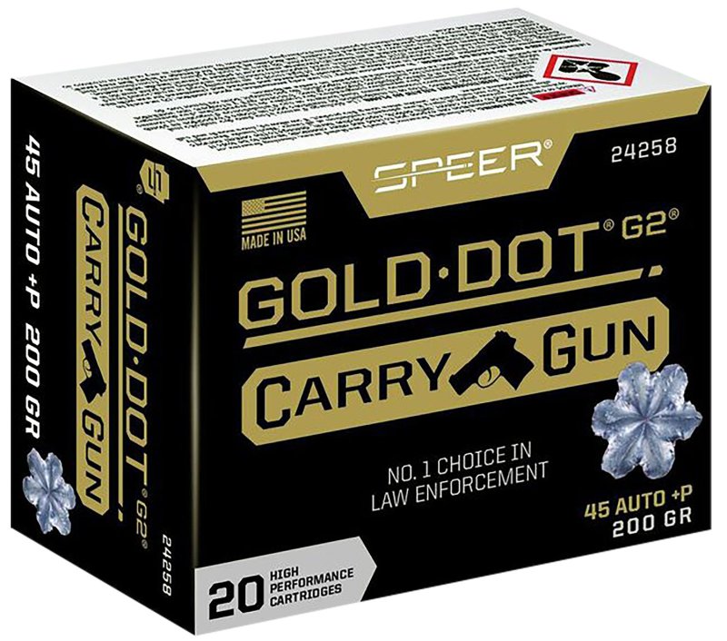 Federal Premium Ammunition Gold Dot Carry Gun 45 Auto +P 200gr HP