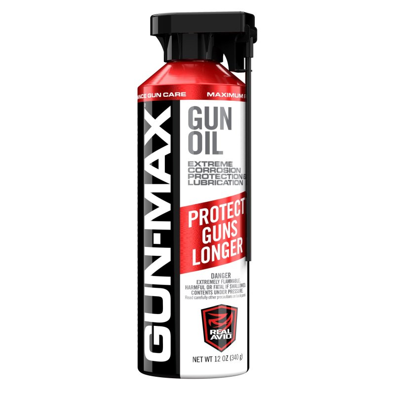 Real Avid Gun-Max 12oz Aerosol Gun Oil Cleans Lubricates Protects 12 OZ