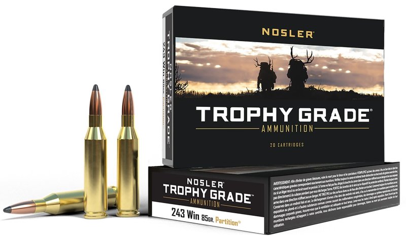 Nosler 60002 .243 Winchester 85 Grain Spitzer Partition 20 Rounds