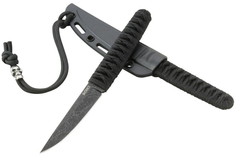 CRKT 2367 Obake 3.64" Fixed Blade Acid Etched TiCN SS Black Handle