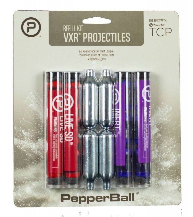 UTS PepperBall TCP VXR Refill Kit with Inert Live Projectiles and CO2