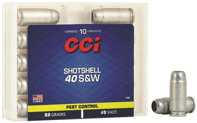 CCI 3740 Pest Control Shotshell 40 S&W 88 gr 1250 fps #9 Shot 10 Bx/20 Cs