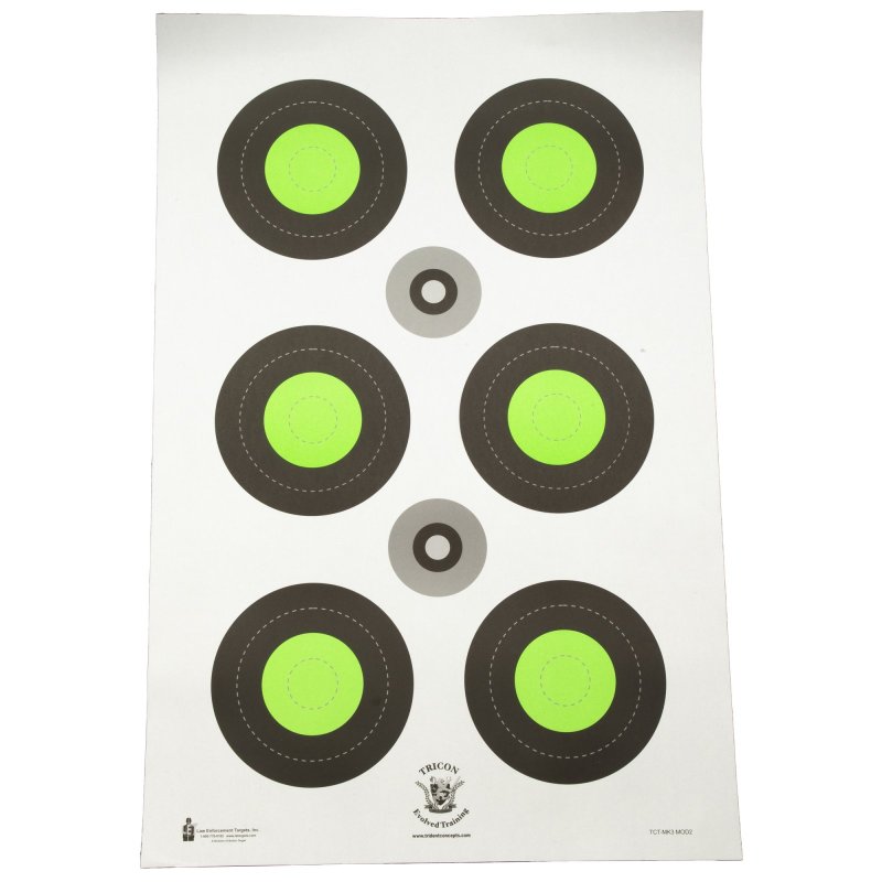 Action Target Bull's-Eye Targets Fluorescent Green 100/Box