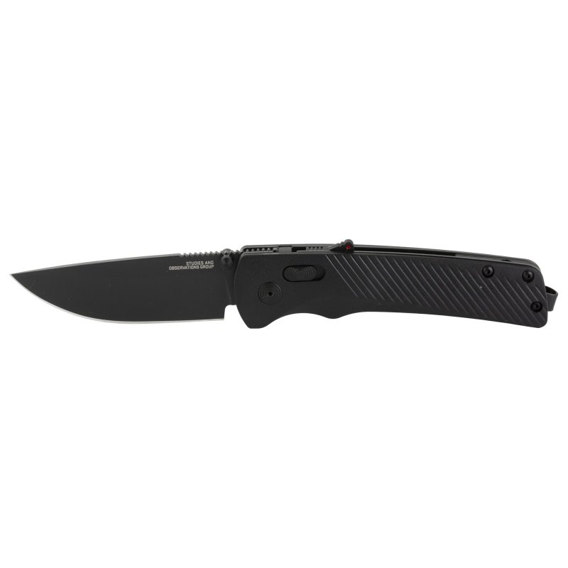 SOG Flash AT Blackout EDC Knife 3.45 In Cryo D2 Plain Blade AT-XR