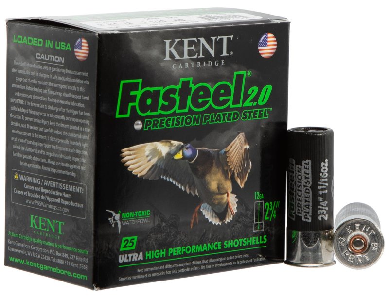 Kent Cartridge Fasteel 2.0 12 Gauge 2.75 In 1 1/16 oz BB Shot 1550 fps