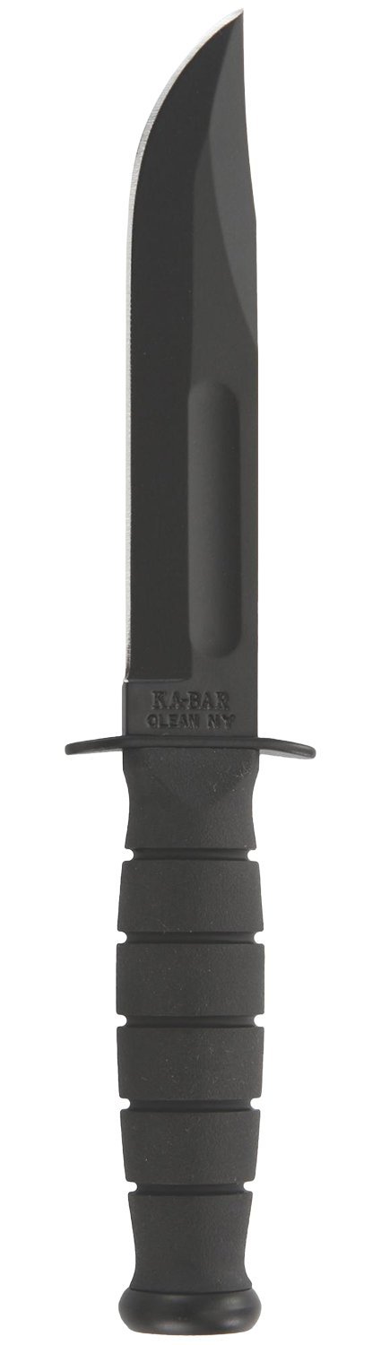 Ka-Bar 1256 Fighting Utility Knife 5.25 in 1095 Cro-Van Black Blade