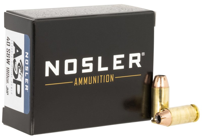Nosler 51279 40 S&W 180 Grain Jacketed Hollow Point 20 Rounds Box
