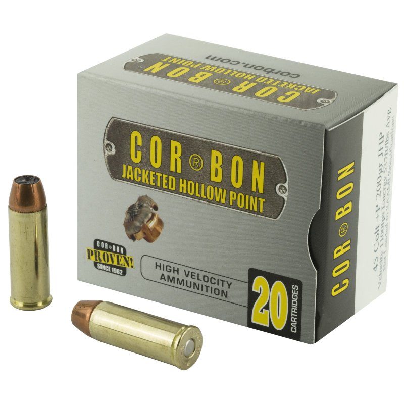 Cor-Bon 45C200 .45 Colt +P 200gr Jacketed Hollow Point 20 Rounds