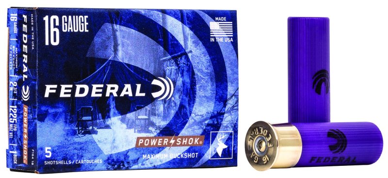 Federal F1641B Power-Shok 16 Gauge 2.75 in 12 Pellets 1 Buckshot 5 Rounds