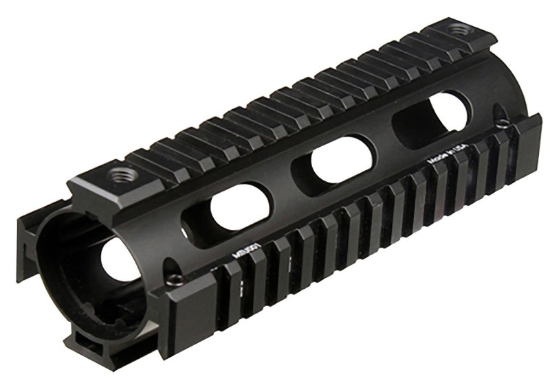 UTG Pro MTU001 Quad Rail Handguard Drop-In Aluminum Black Anodized