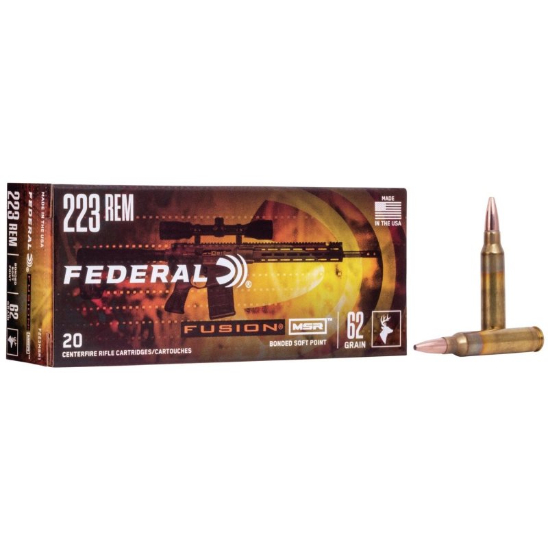 Federal Premium Fusion MSR 223 Rem 62 Grain Soft Point 20 Rounds