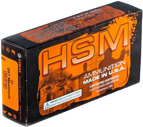 HSM 357Max-2-N 158GR JHP Ammo, 20 Rounds, 357 Maximum