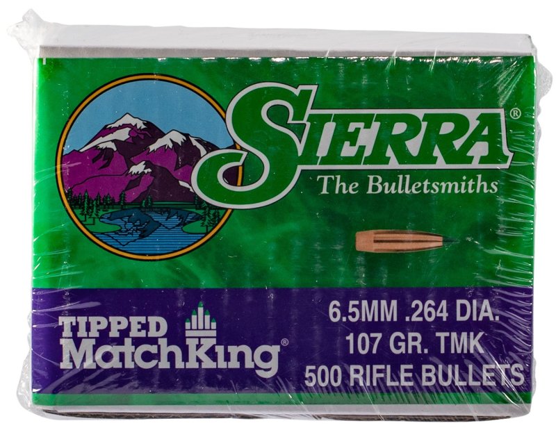 Sierra Bullets Tipped MatchKing .264 6.5mm 107gr HPBT 500ct 7407C