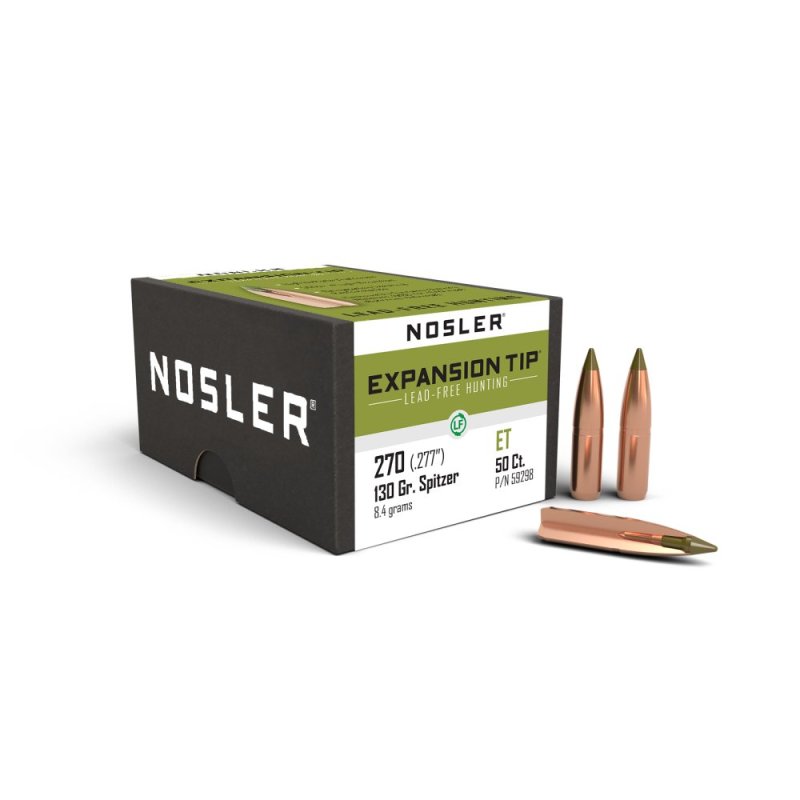 Nosler E-Tip Bullets .270 Caliber 130 Grain SPTZ 50 Count Lead-Free