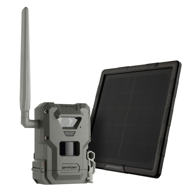 SpyPoint Flex M2 4G LTE Cellular Camera Solar Panel Bundle