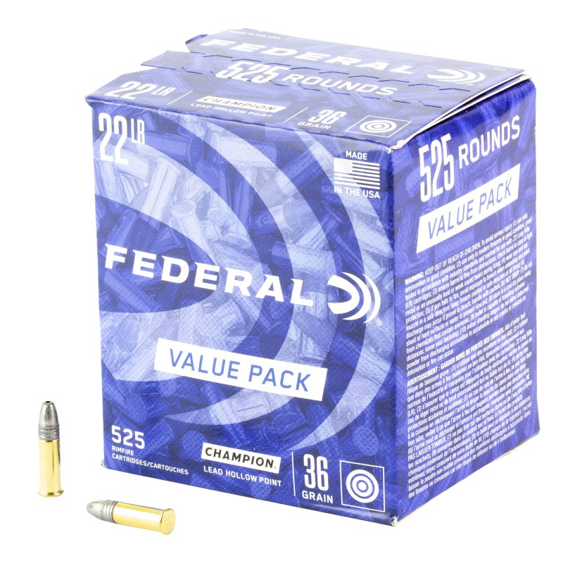 Federal Premium Ammunition 747 22 LR 36 Grain Lead Hollow Point 525 Rounds