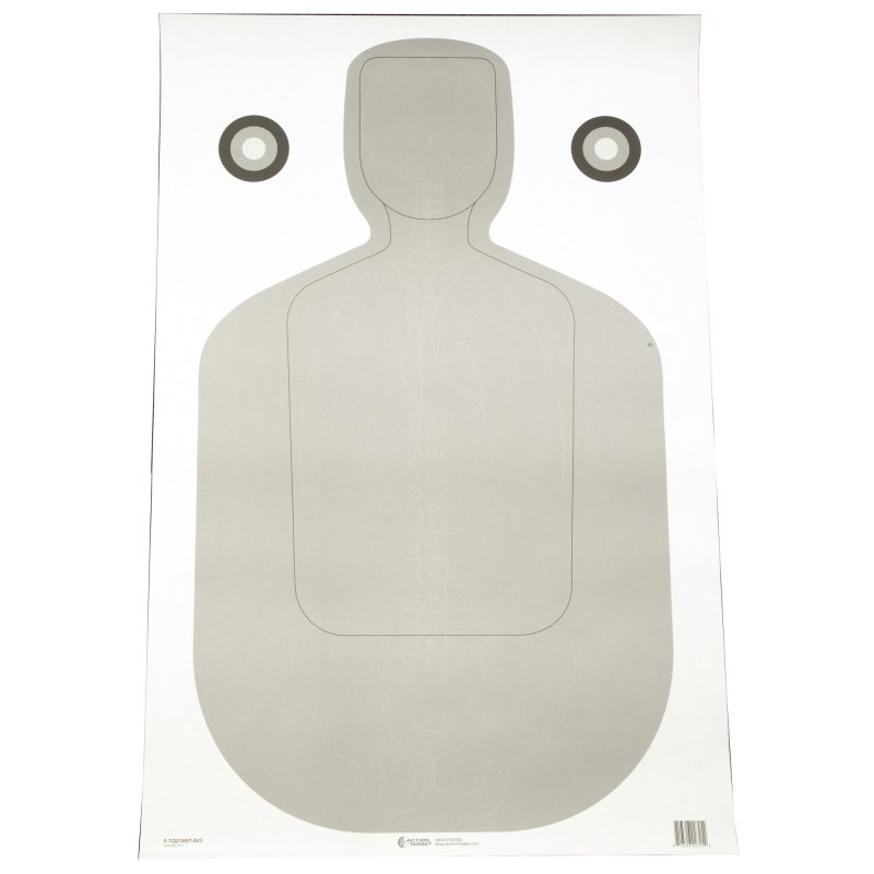 Action Target TGT QUAL Anatomy Grey 100Pk Paper Targets
