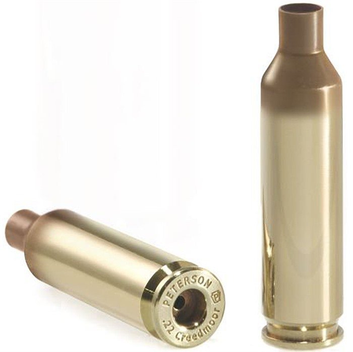Peterson 40026-R 22 Creedmoor Large Primer Brass Unprimed Cases 50-Pack