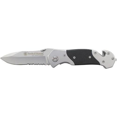 Smith & Wesson 1st Response Folding Knife 3.3 In Blade Black and Silver
