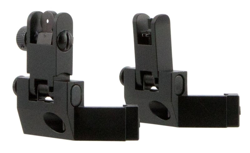 TacFire IS003 45° Flip-Up Iron Sights Black Anodized Aluminum AR-15 Set