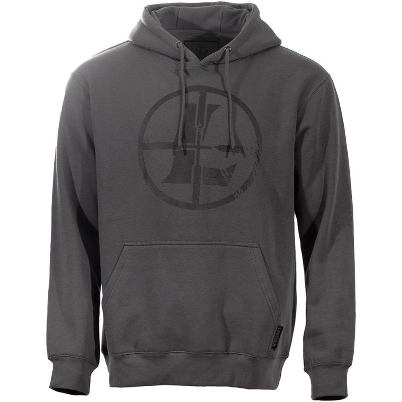 Leupold 185883 Distressed Reticle Hoodie Gunmetal XL Midweight Sweatshirt