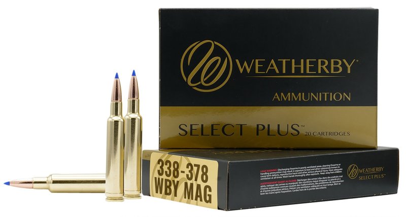 Weatherby B333225TTSX Select Plus 338-378 Wthby Mag 225 gr 3180 fps Barnes Tipped TSX Lead Free 20 Bx/10 Cs