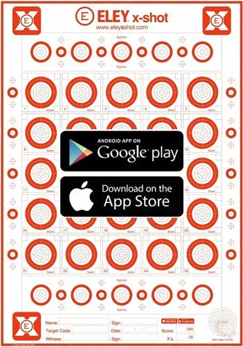 Eley X-Shot Targets 25 Pack Shooting Targets Paper 650911901028