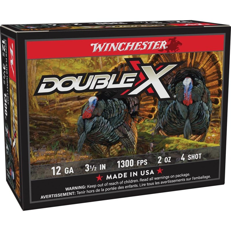 Winchester Ammo STH12354 Double X High Velocity Turkey 12 Gauge 3.50" 2 oz 1300 fps 4 Shot 10 Bx/10 Cs