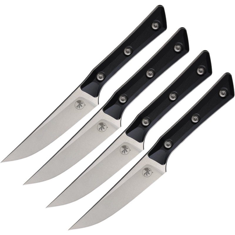 Microtech 3600-10SETBK 4.5 In SE Steak Knife Set Stonewash Black G-10