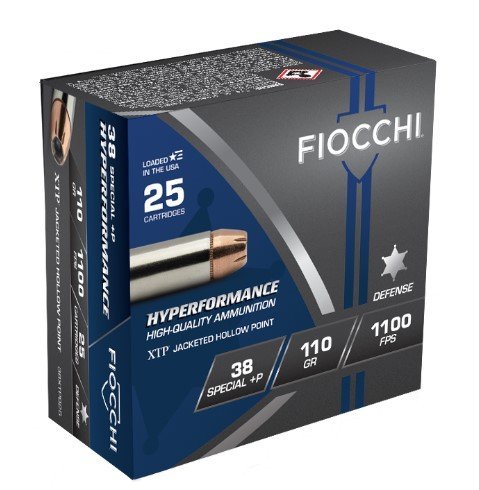 Fiocchi 38XTPB25 .38 Special +P 110gr XTP JHP Ammo 25 Rounds