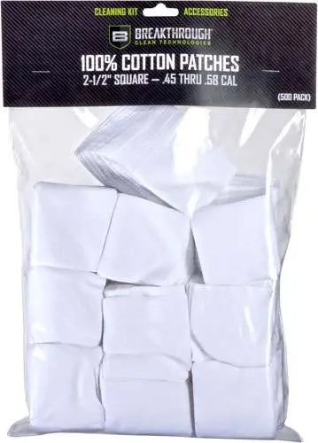 Breakthrough CLEANING PATCHES 2 1/2" SQUARE .45-.58 50 PACK