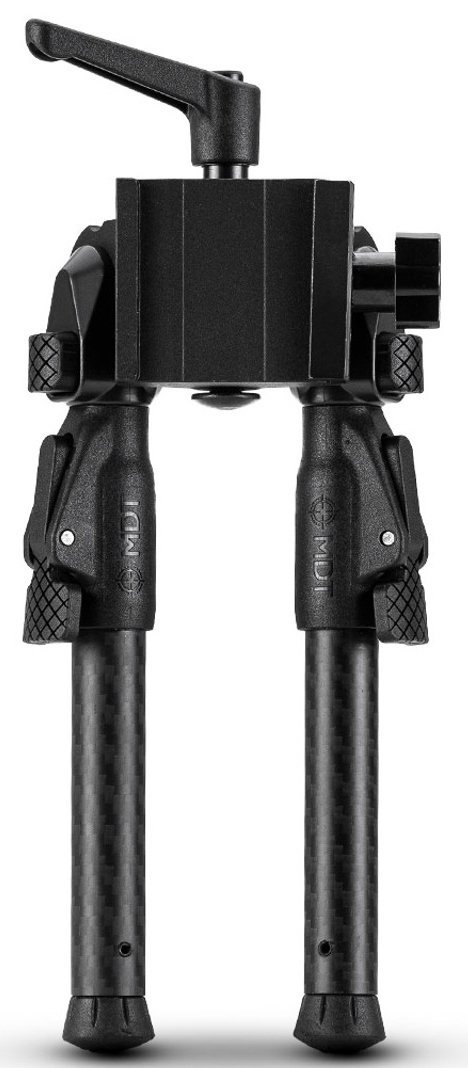 Mdt Sporting Goods Inc 105561BLK GRND-POD Black 4.50"-9" Carbon Fiber/Aluminum, Adj. Throw Lever, 4 Leg Postitions, Fits ARCA Rail & RRS Dovetail